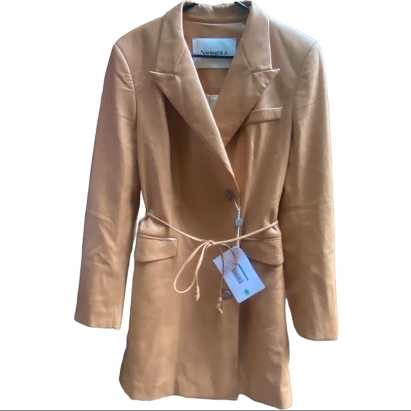 NWT NANUSHKA Remi Vegan Leather Blazer Dress - Picture 5 of 9